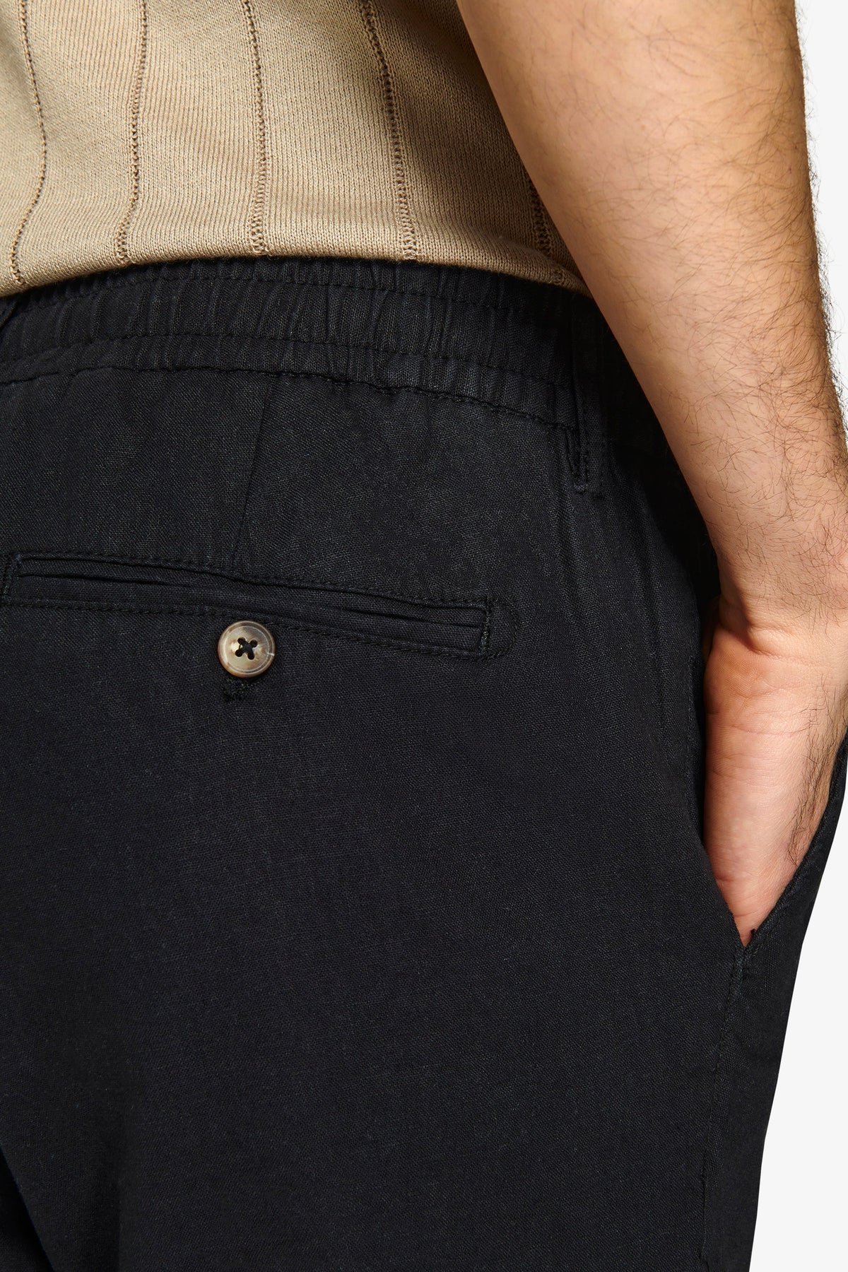 Pantalaccio misto lino nero-Dan John