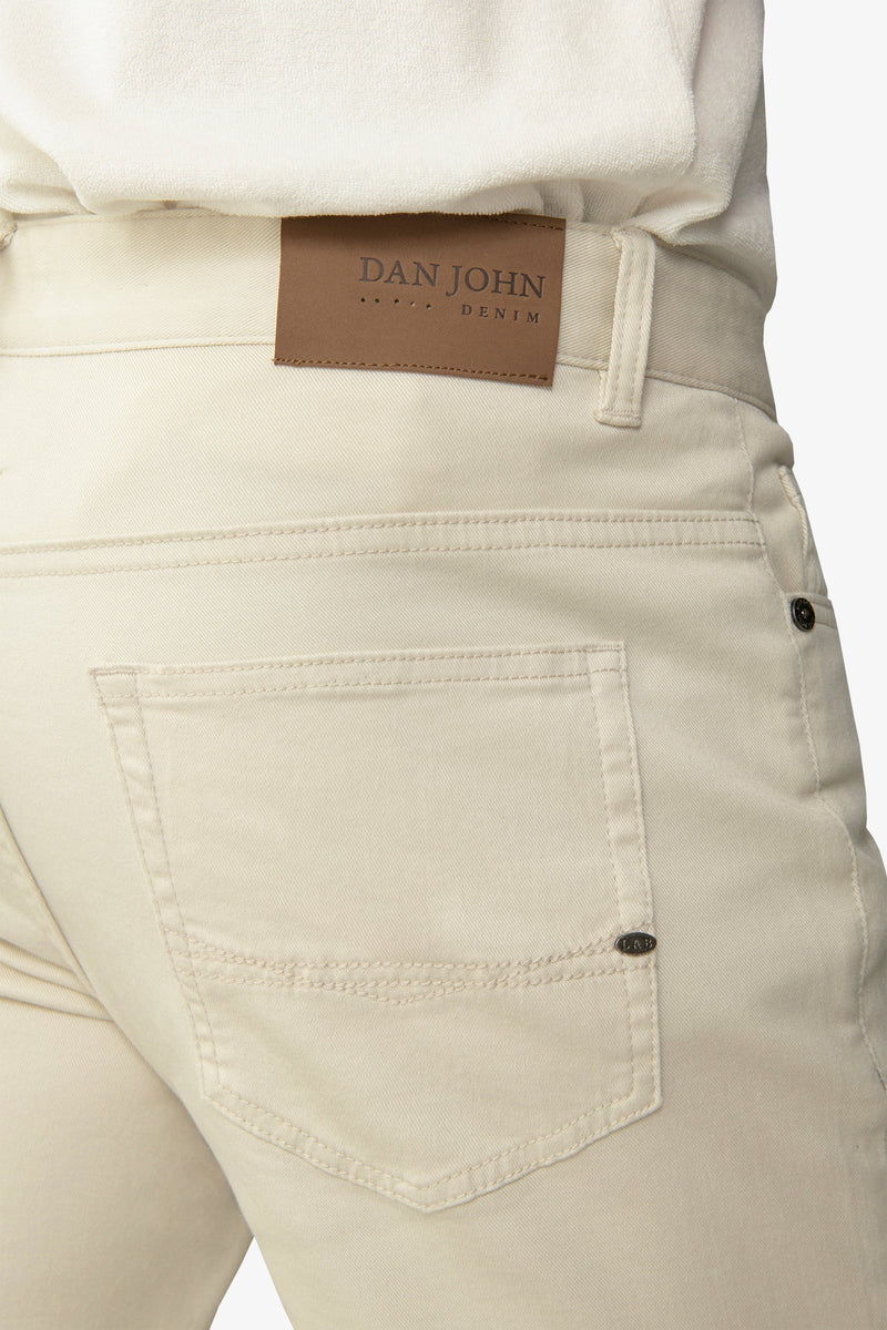 Pantalone 5 tasche stretch crema-Dan John