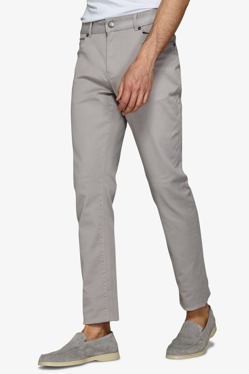 Pantalone 5 tasche stretch grigio-Dan John