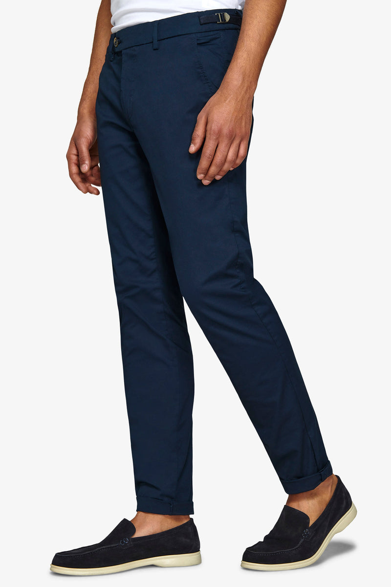 Pantalone chino armaturato blu slim-Dan John