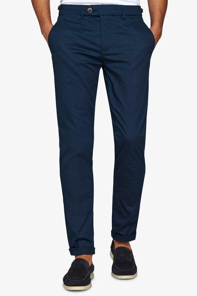 Pantalone chino armaturato blu slim-Dan John