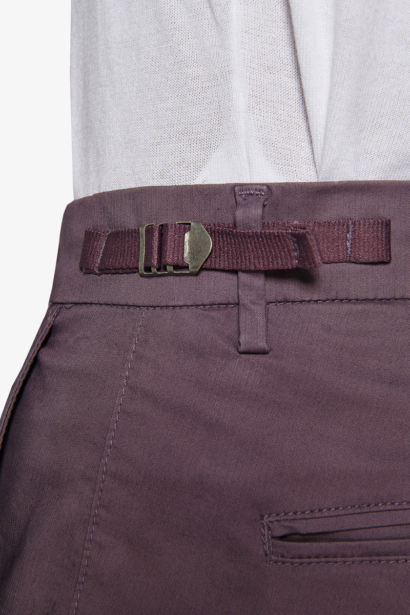 Pantalone chino armaturato melanzana slim-Dan John