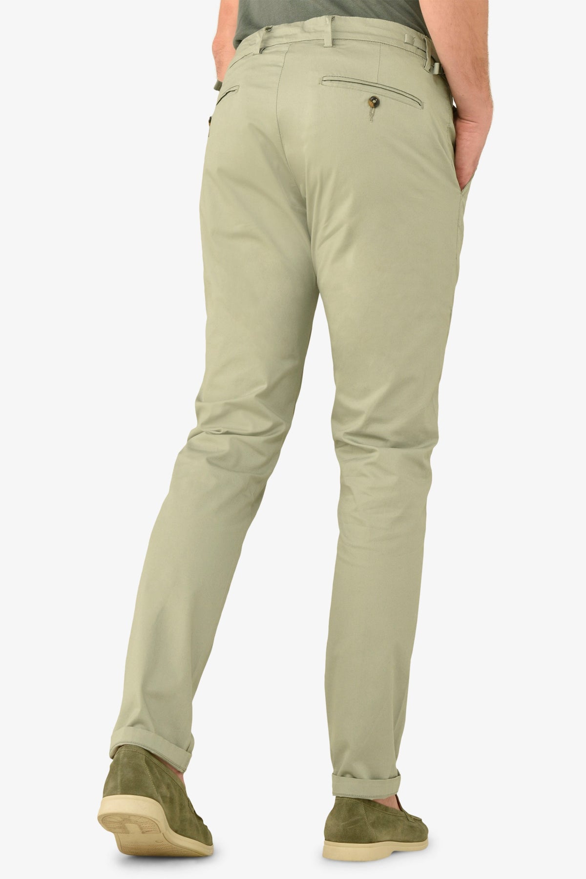 Pantalone chino armaturato salvia slim-Dan John
