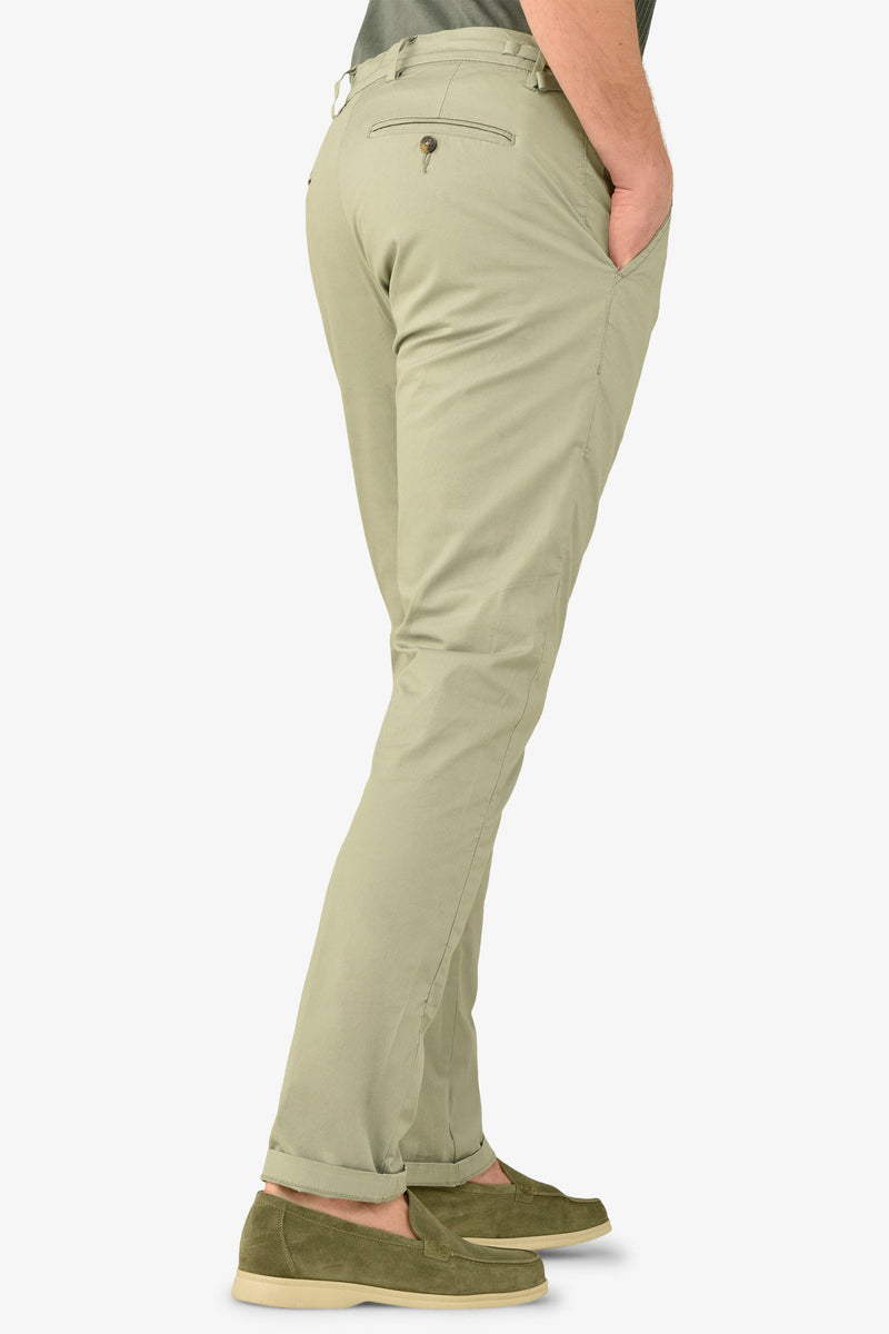 Pantalone chino armaturato salvia slim-Dan John