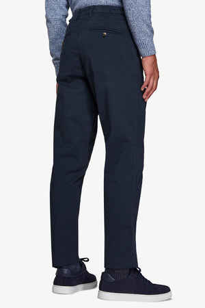 Pantalone chino gabardina stretch blu-Dan John