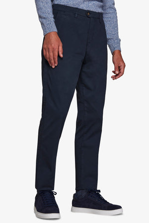 Pantalone chino gabardina stretch blu-Dan John