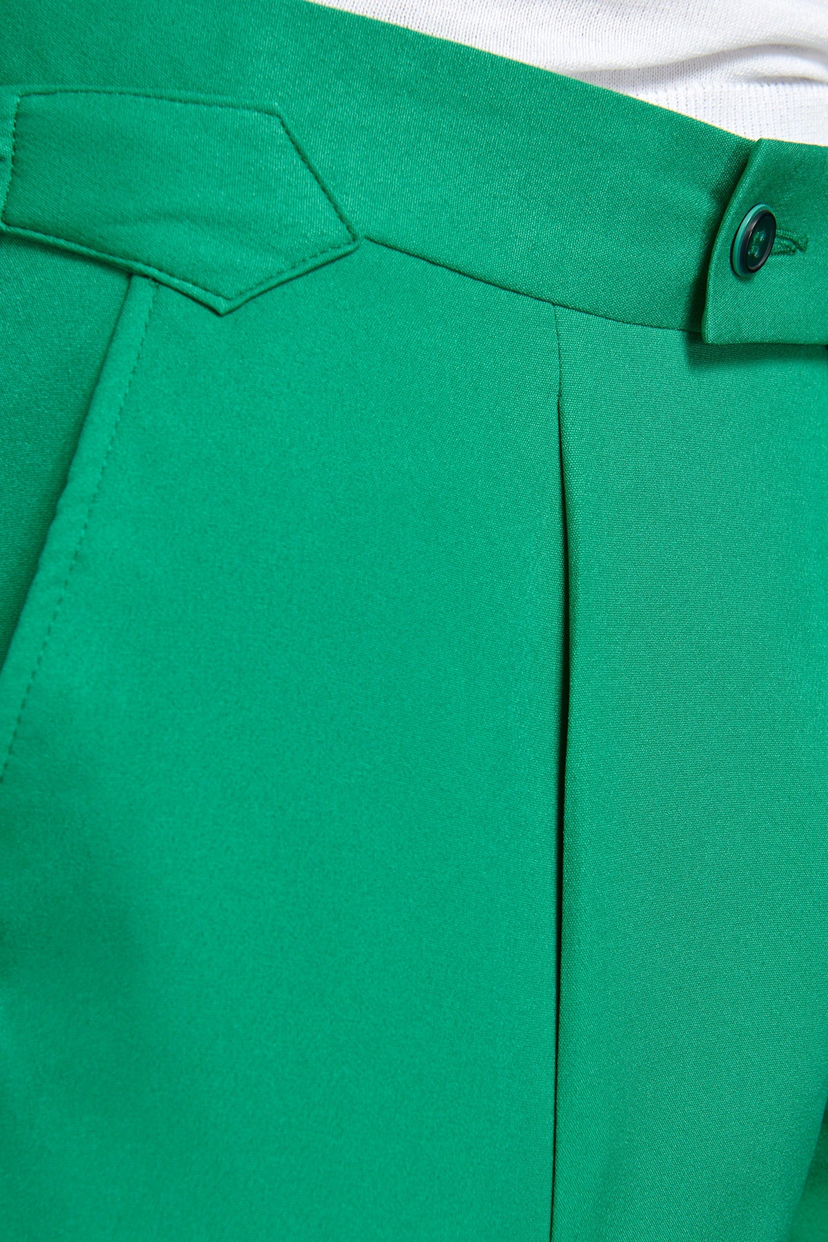 Pantalone da abito con pinces verde slim-Dan John