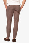 Pantalone da abito gessato marrone slim-Dan John