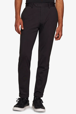 Pantalone da abito in jersey stretch relax tech nero slim-Dan John