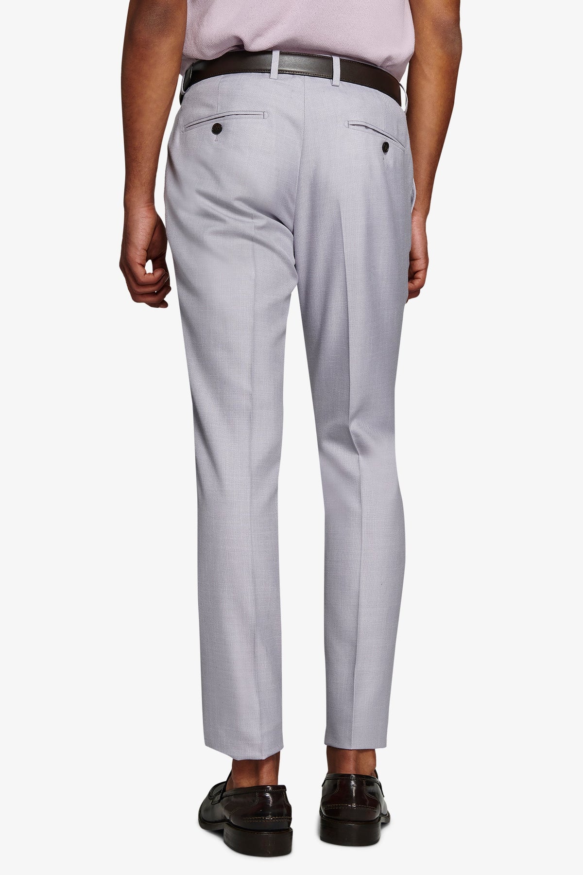 Pantalone da abito misto lino fiammato lavanda slim-Dan John