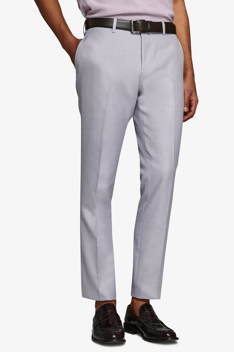 Pantalone da abito misto lino fiammato lavanda slim-Dan John