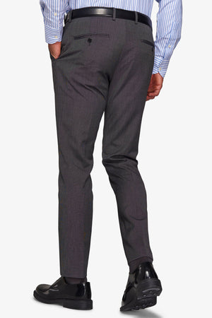 Pantalone da abito trama punto a spillo antracite slim-Dan John