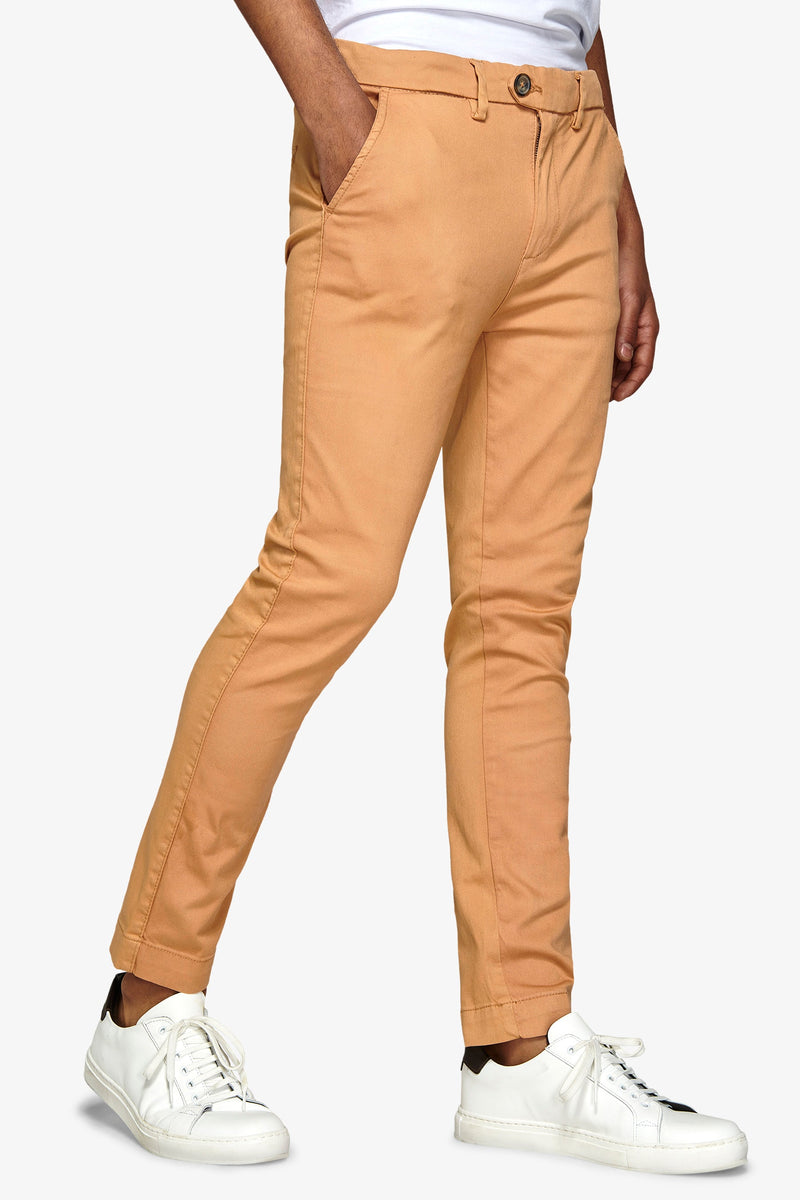 Pantalone in canvas tinto capo albicocca slim-Dan John