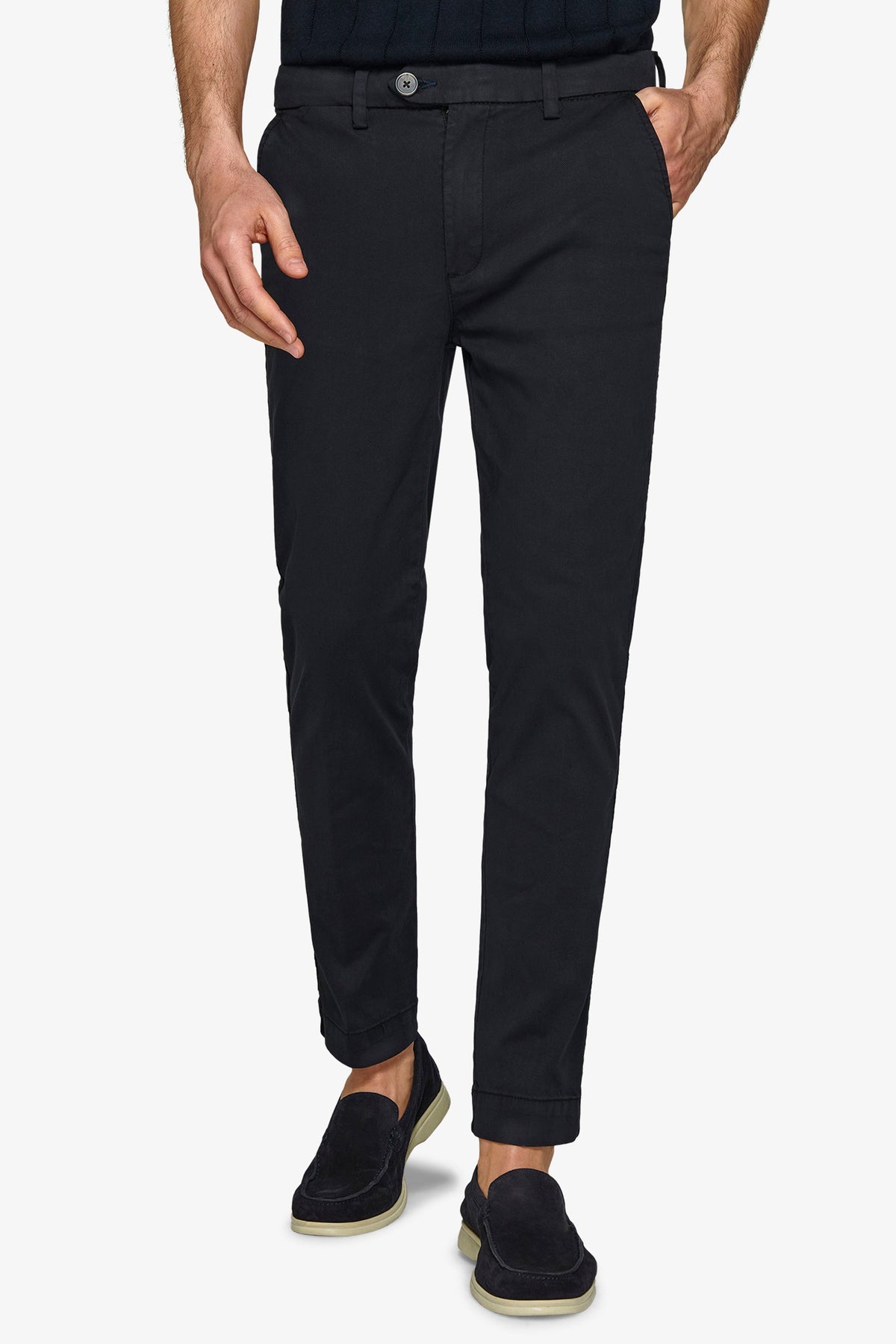 Pantalone in canvas tinto capo nero slim-Dan John