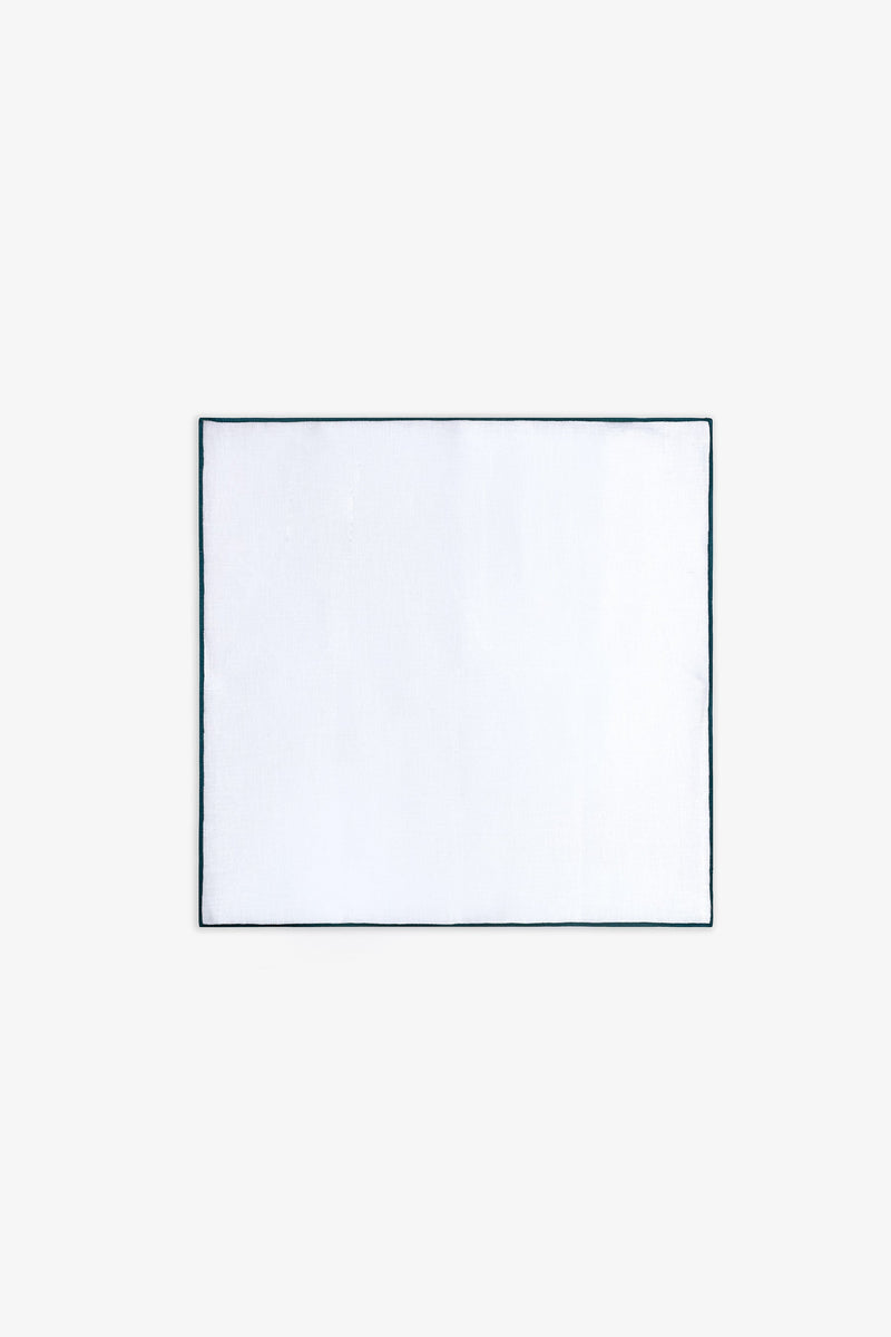 Pochette bianca con bordino a contrasto blu-Dan John