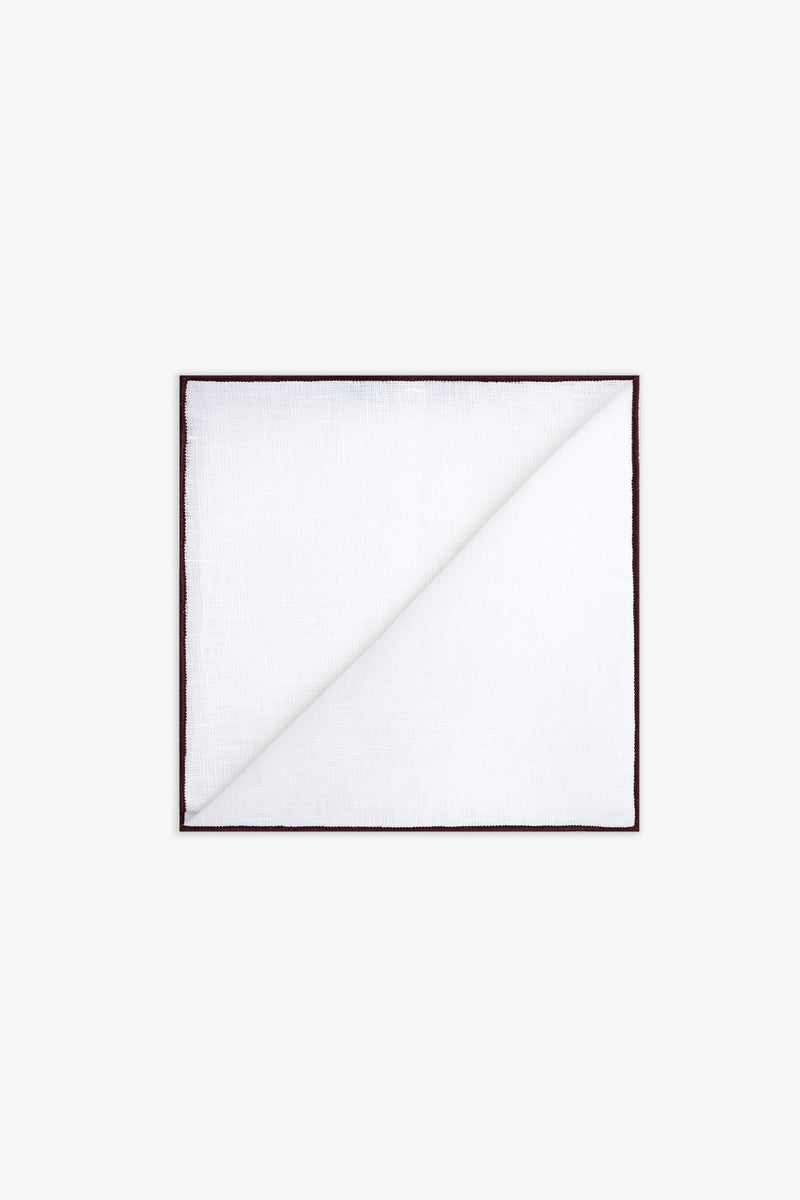 Pochette bianca con bordino a contrasto marrone-Dan John