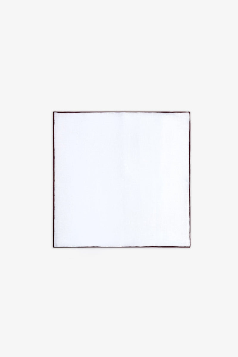 Pochette bianca con bordino a contrasto marrone-Dan John