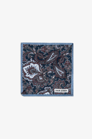 Pochette disegno cashmere blu-Dan John