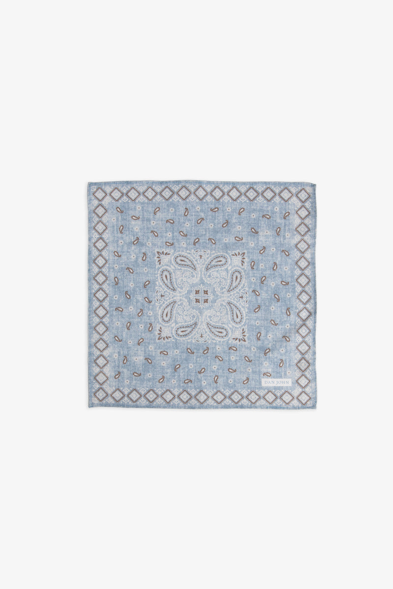 Pochette disegno cashmere celeste-Dan John