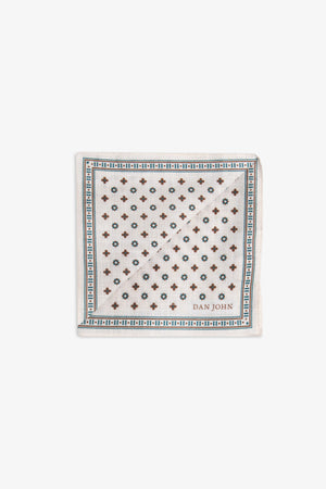 Pochette disegno geometrico fiore panna-Dan John