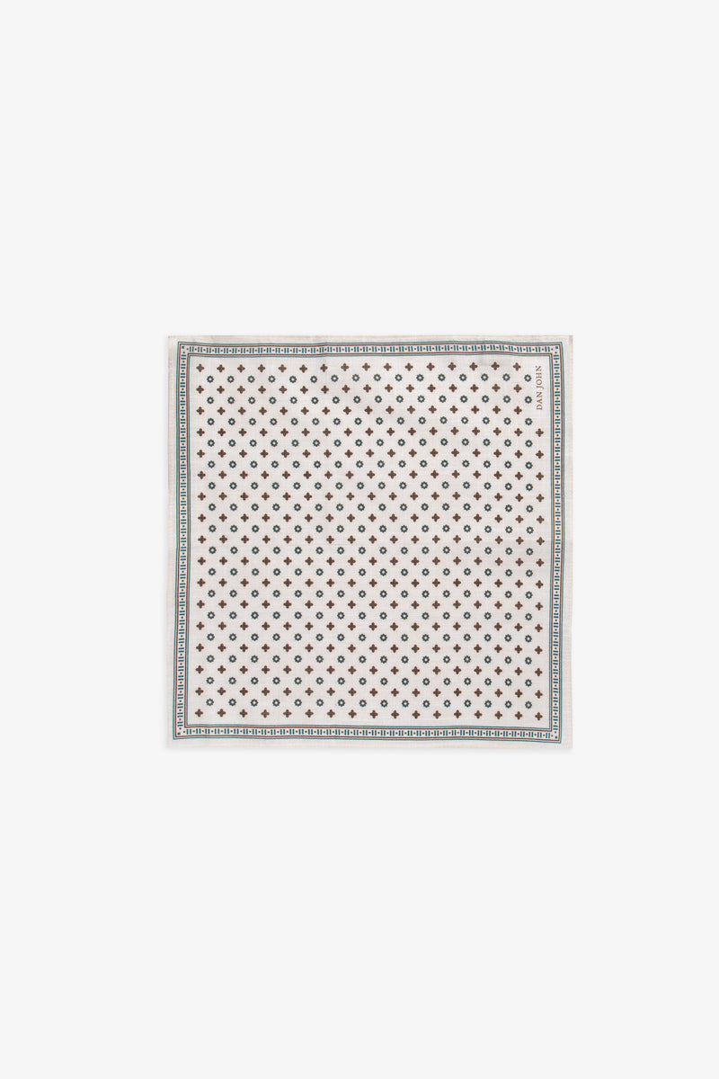 Pochette disegno geometrico fiore panna-Dan John