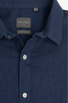 Polo camicia misto lino indaco-Dan John