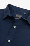 Polo camicia misto lino indaco-Dan John