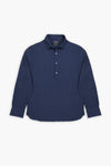 Polo camicia misto lino indaco-Dan John