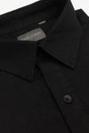 Polo camicia misto lino nero-Dan John