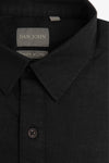 Polo camicia misto lino nero-Dan John