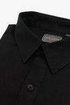 Polo camicia misto lino nero-Dan John