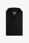 Polo camicia misto lino nero-Dan John