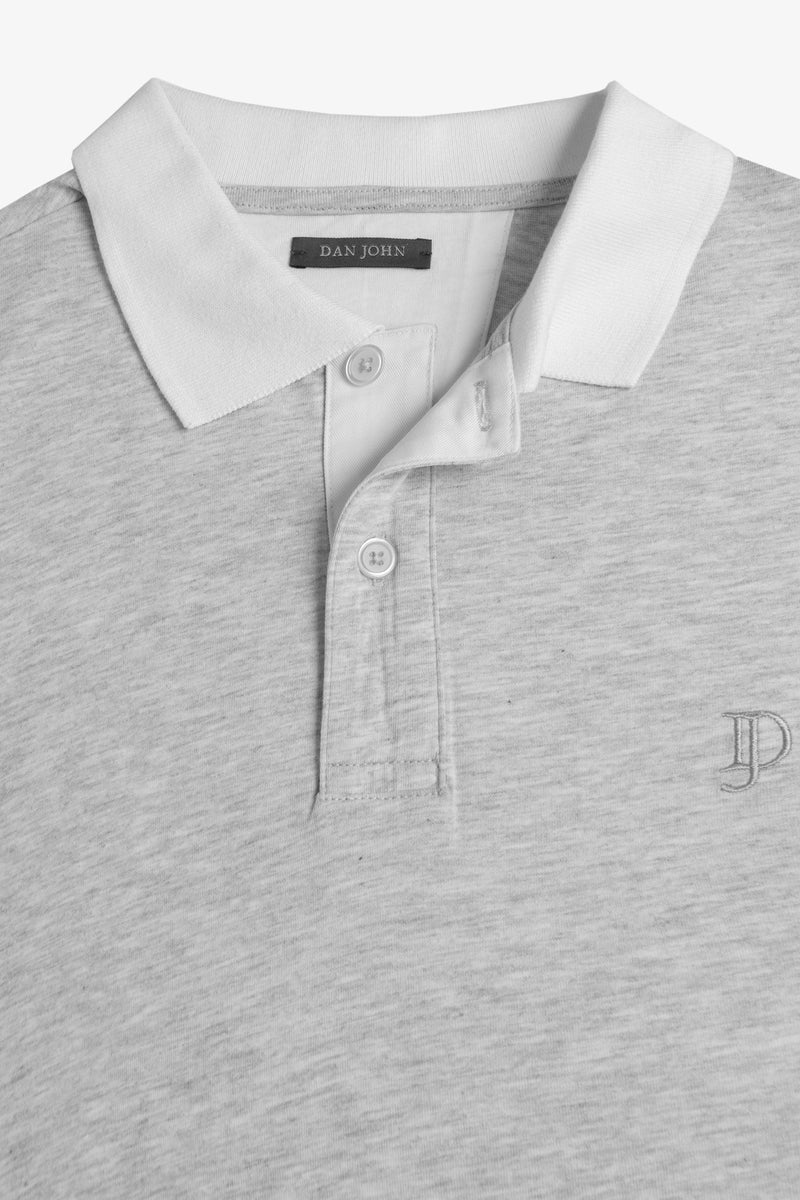 Polo in jersey con contrasti polvere-Dan John