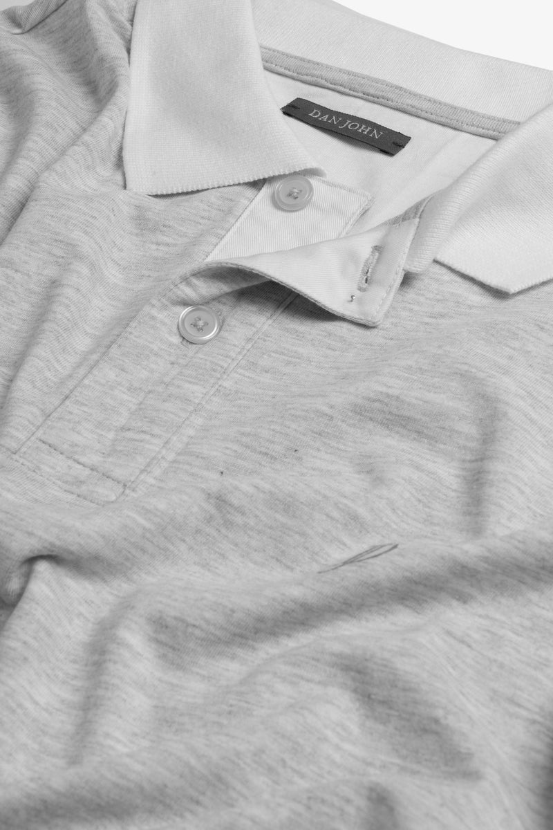 Polo in jersey con contrasti polvere-Dan John
