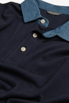 Polo piquet armaturata collo denim-Dan John