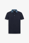 Polo piquet armaturata collo denim-Dan John