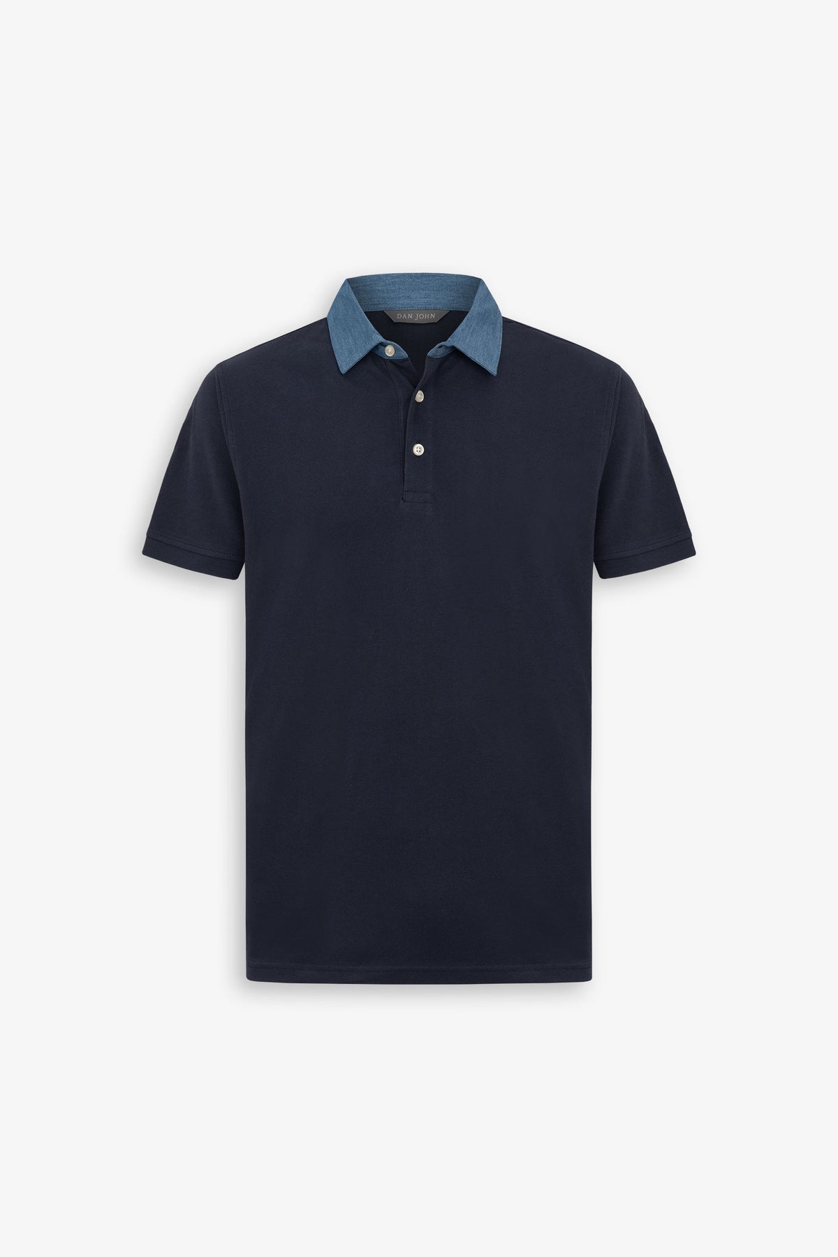 Polo piquet armaturata collo denim-Dan John