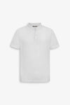 Polo piquet collo coreano bianco-Dan John