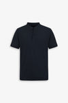 Polo piquet collo coreano blu-Dan John
