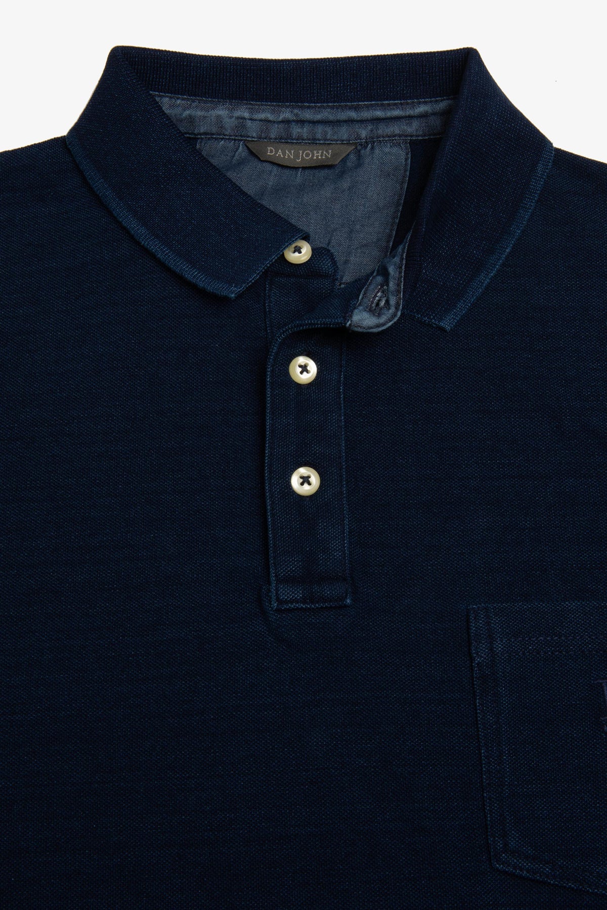 Polo piquet di cotone denim-Dan John