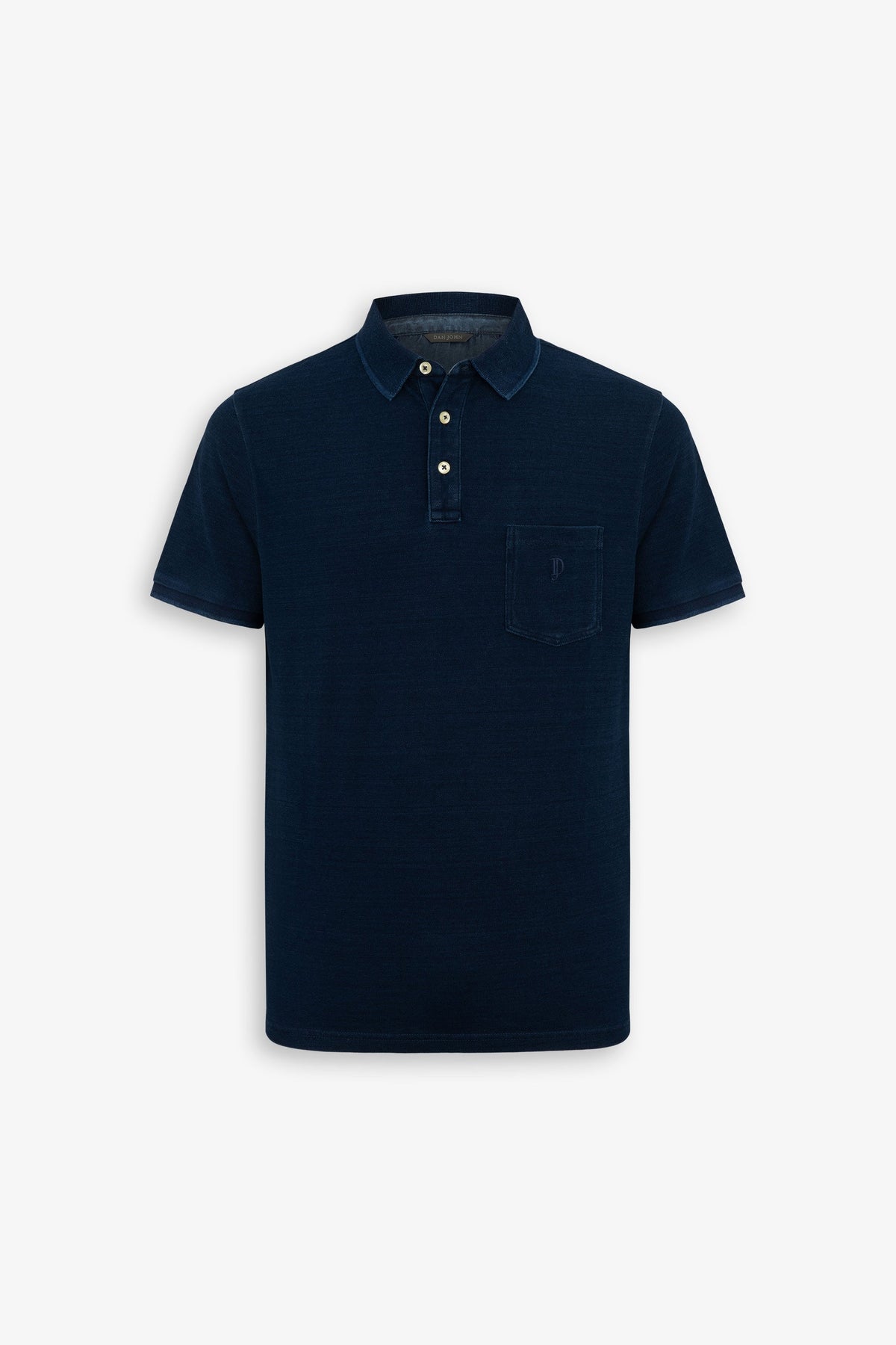 Polo piquet di cotone denim-Dan John