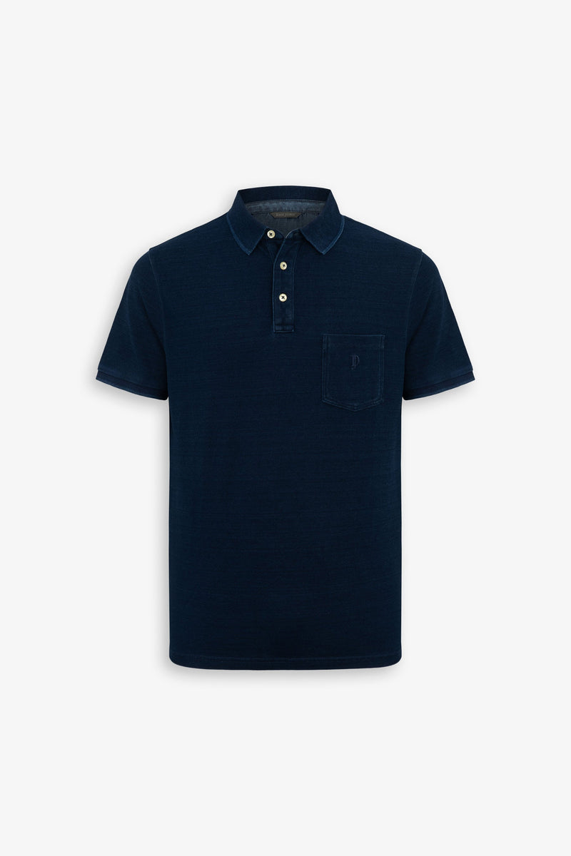 Polo piquet di cotone denim-Dan John