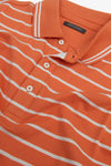 Polo rigata in jersey arancio-Dan John