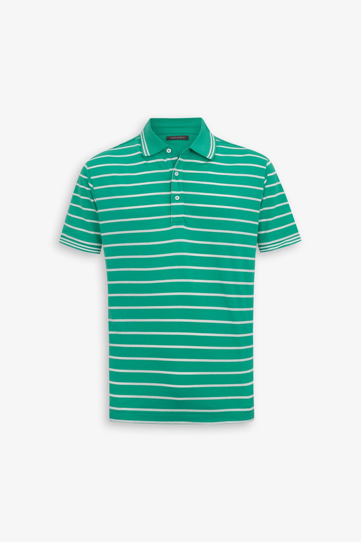 Polo rigata in jersey smeraldo-Dan John