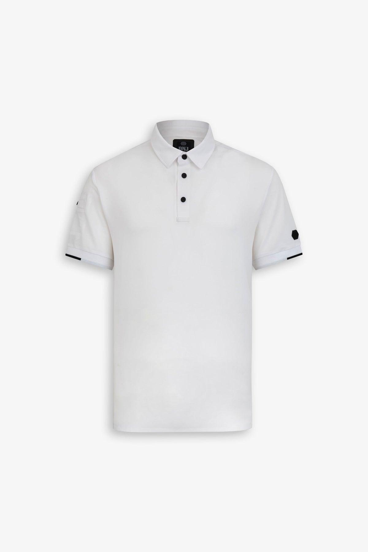 Polo tecnica con bottoni bianca DNJ-Dan John