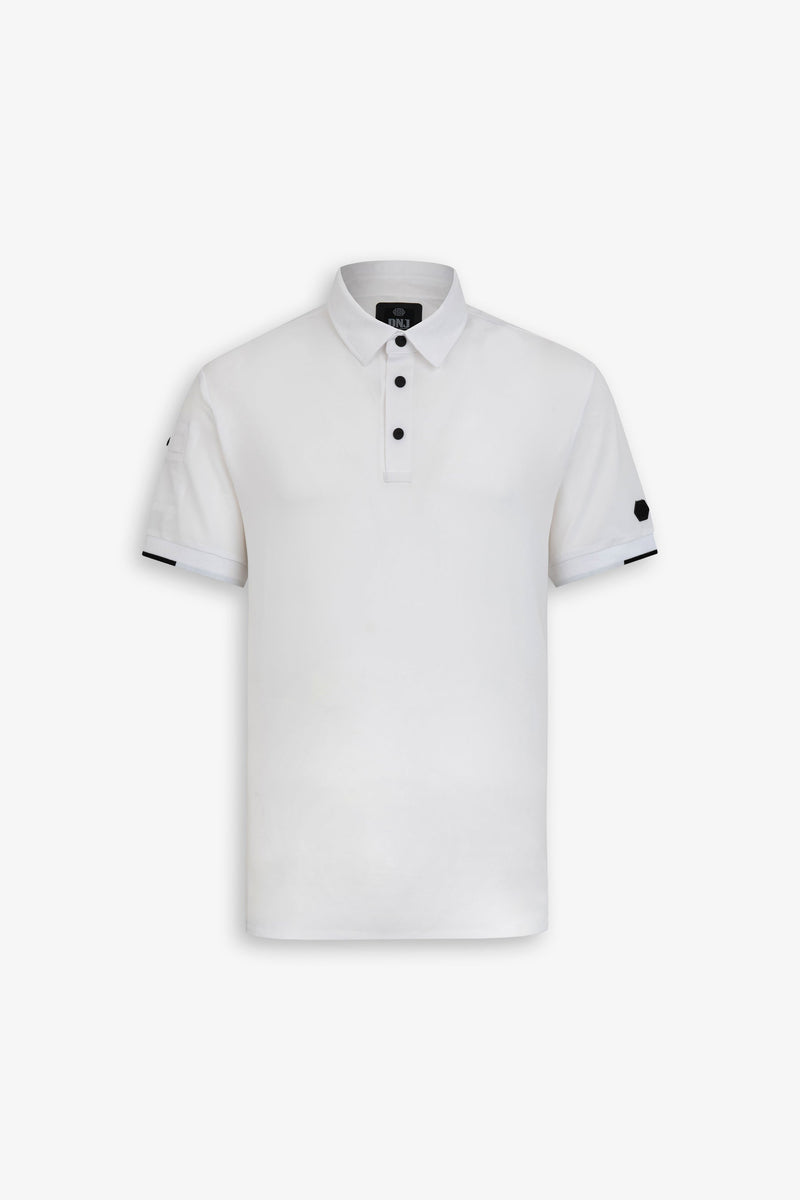 Polo tecnica con bottoni bianca DNJ-Dan John