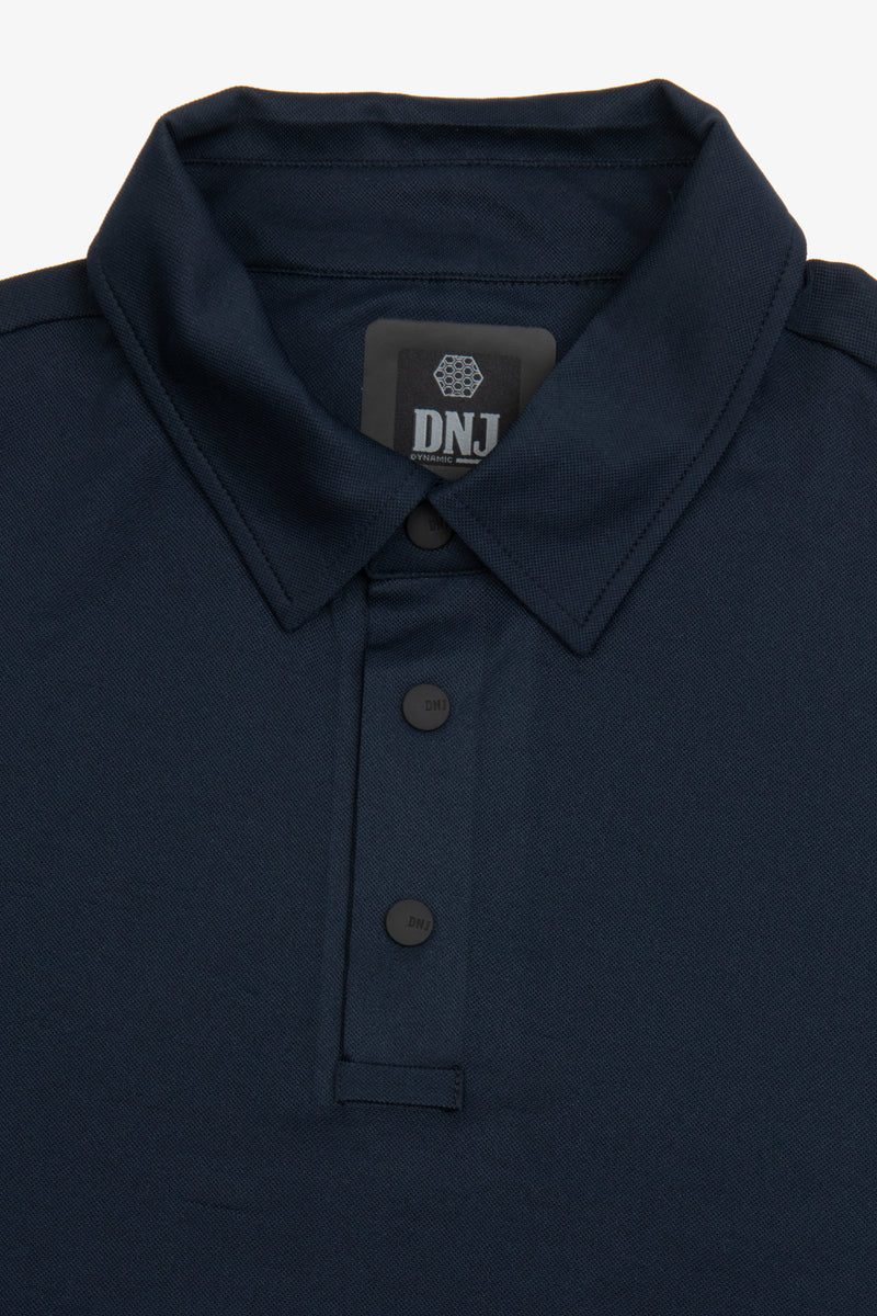 Polo tecnica con bottoni blu DNJ-Dan John