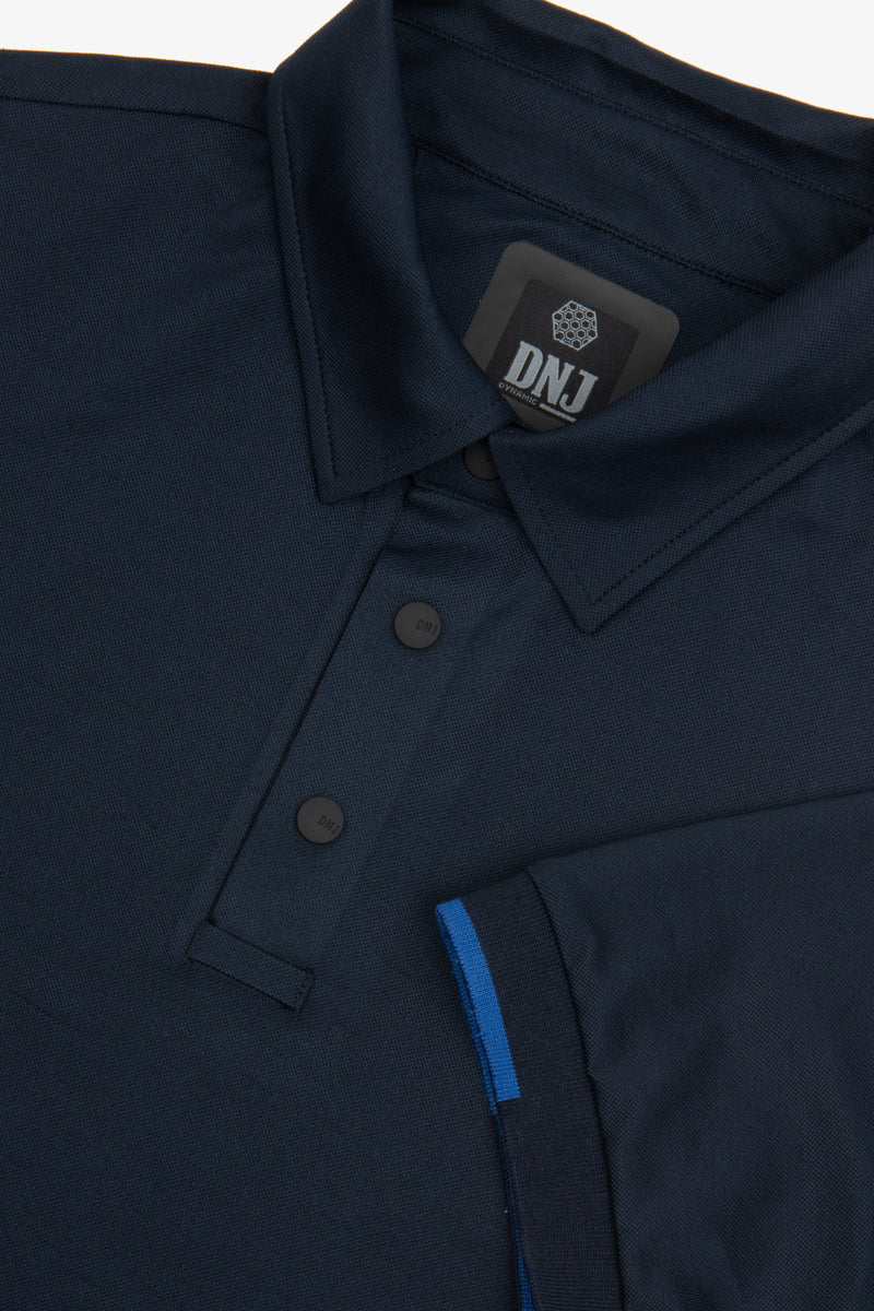 Polo tecnica con bottoni blu DNJ-Dan John