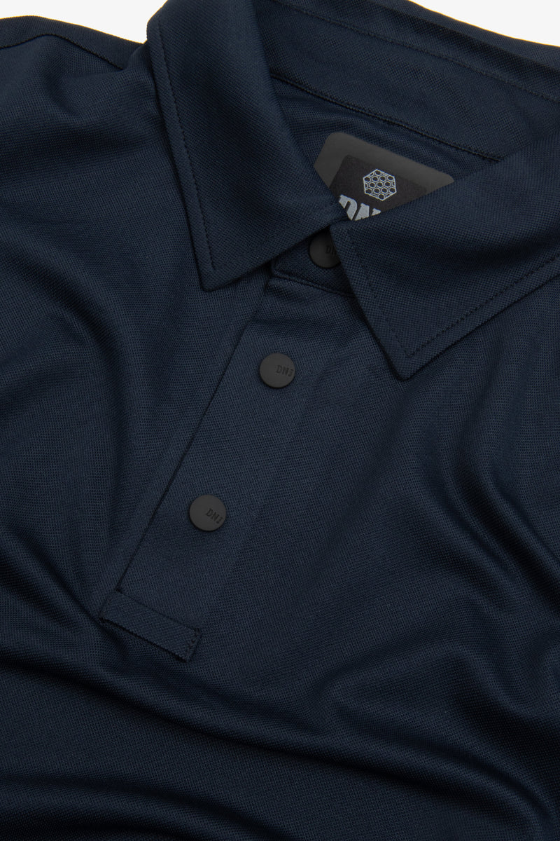 Polo tecnica con bottoni blu DNJ-Dan John