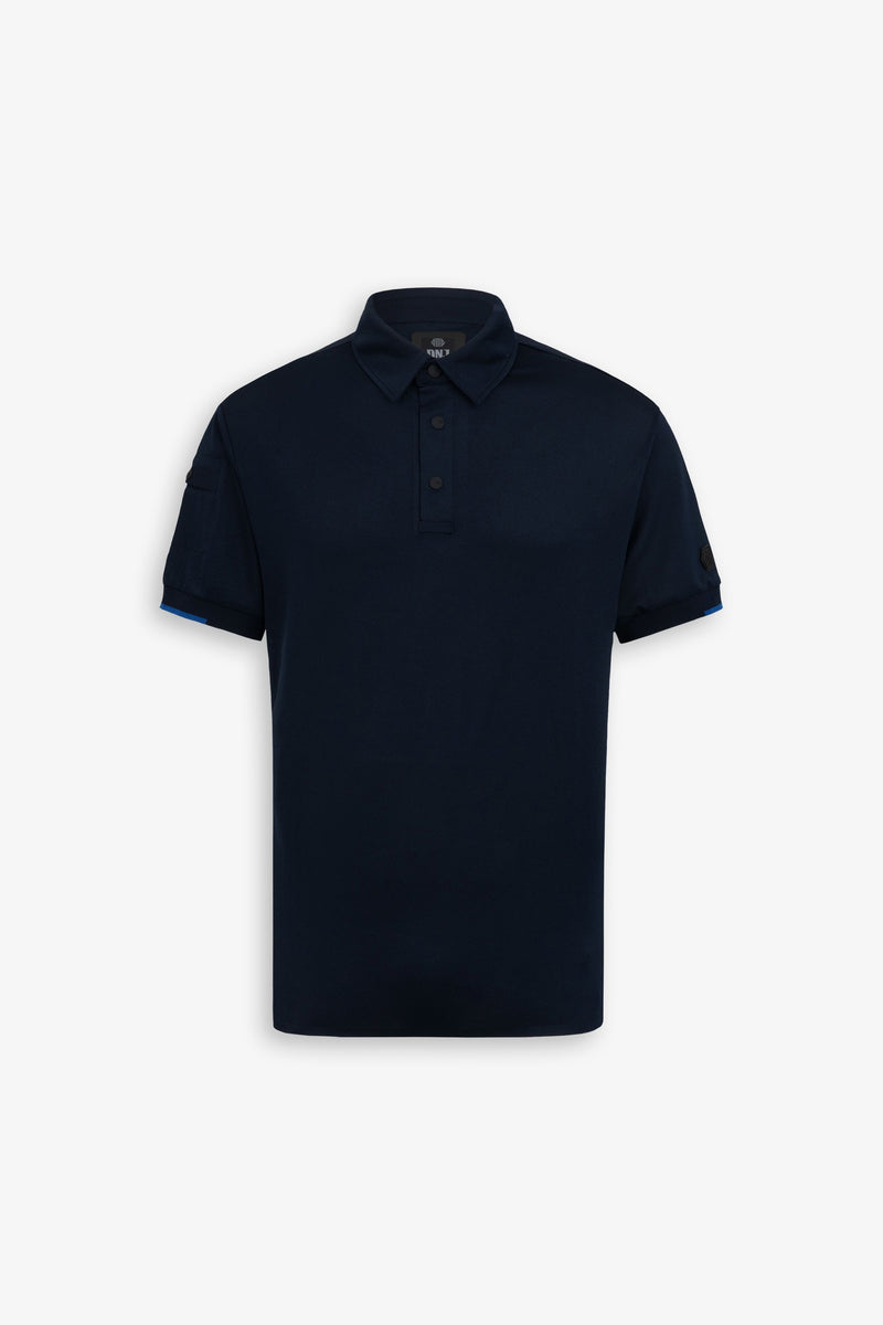 Polo tecnica con bottoni blu DNJ-Dan John